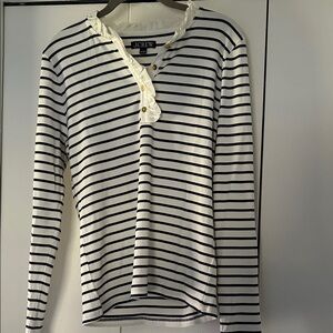 J. Crew Navy and White Striped Top